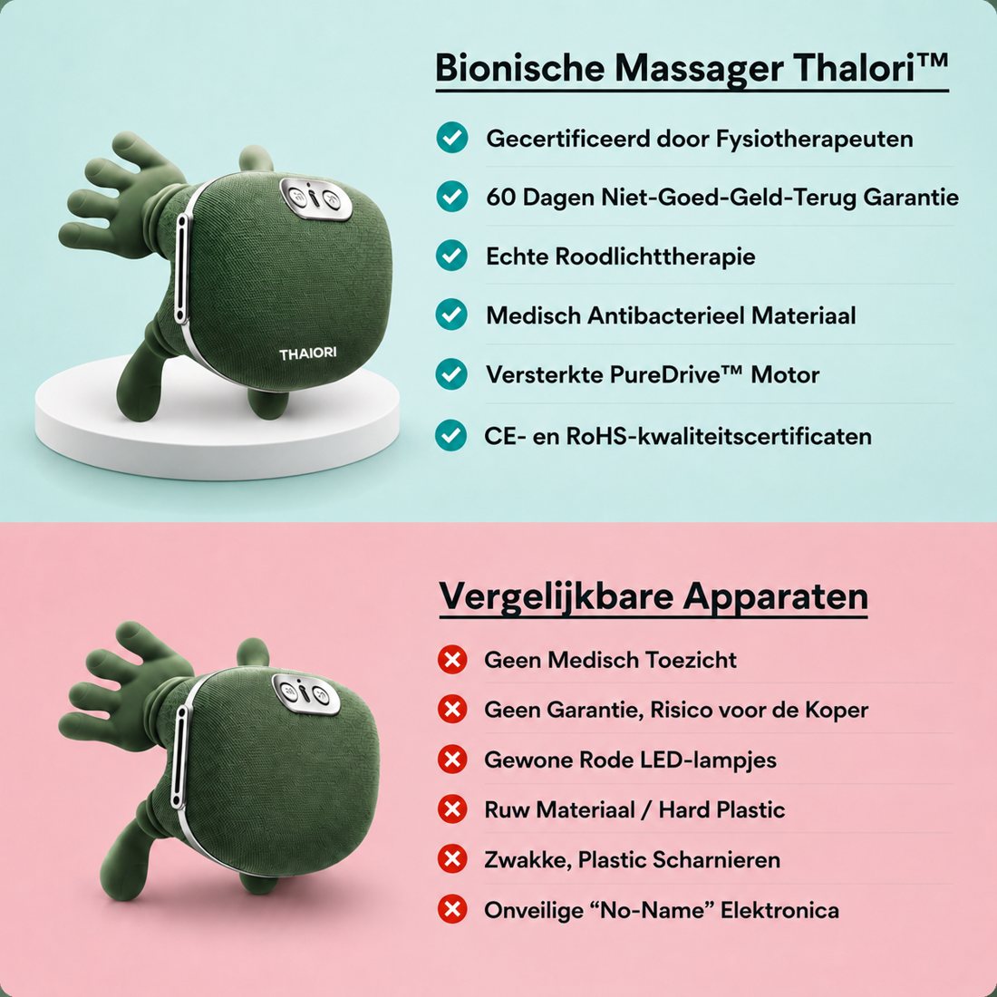 Thaiori nekmassager vergeleken met andere nekmassagers