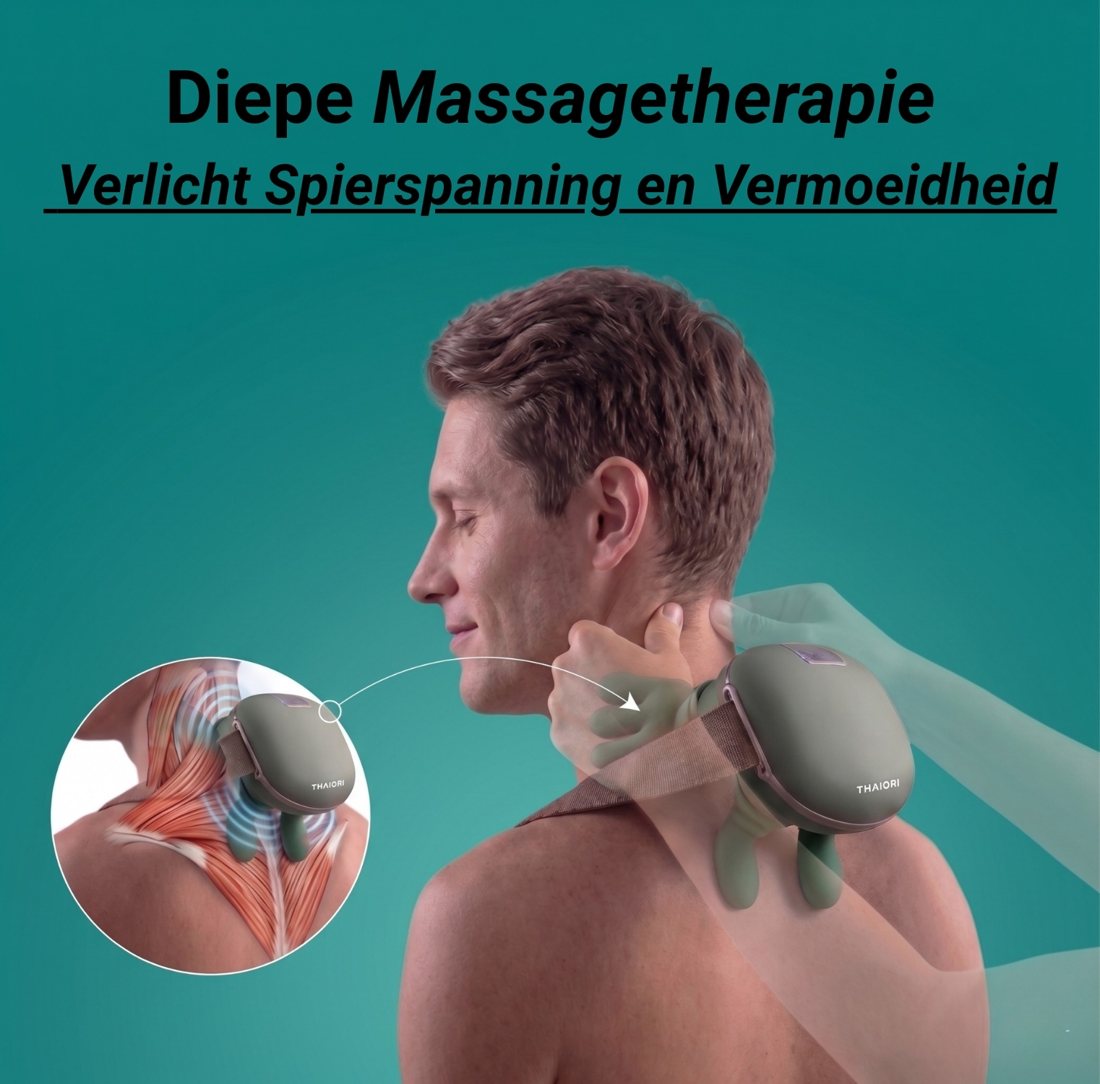 Diepe massagetherapie met de Thaiori nekmassager voor nek en schouders