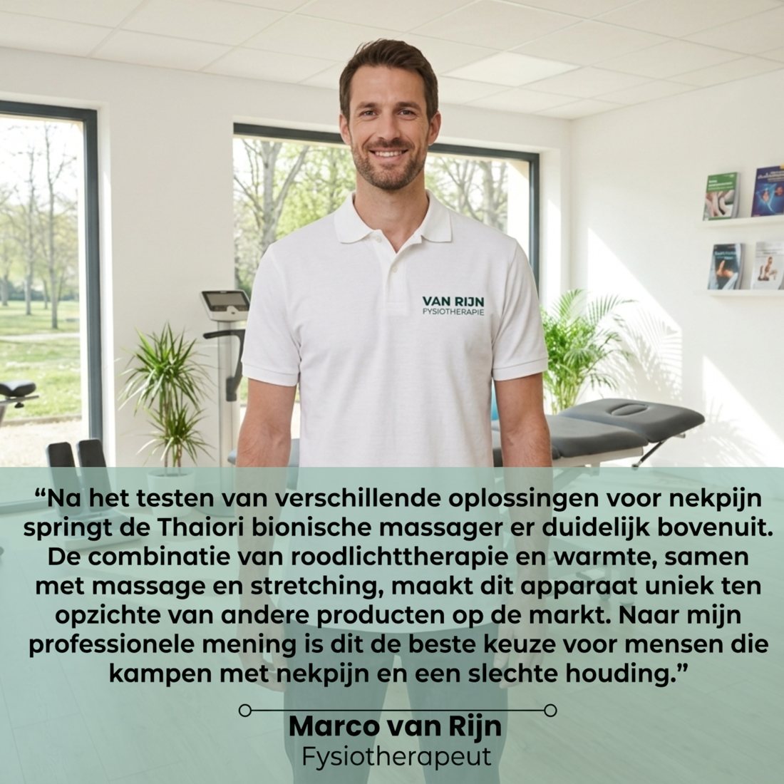 Fysiotherapeut Marco van Rijn over de Thaiori nekmassager