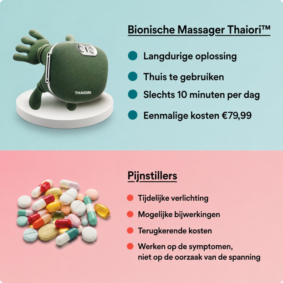 Thaiori nekmassager vergeleken met pijnstillers